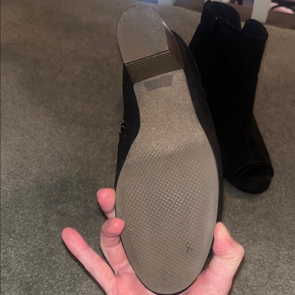 Old Navy Black Peep-Toe Ankle Boots - Picture 3 of 4